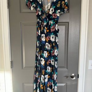 Band of Gypsies Blue Floral Jumpsuit Size: S
